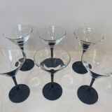 6 vintage cocktail glasses, 1980
