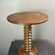 Midcentury brutalist wood turned side table in the style of Charles Dudouyt