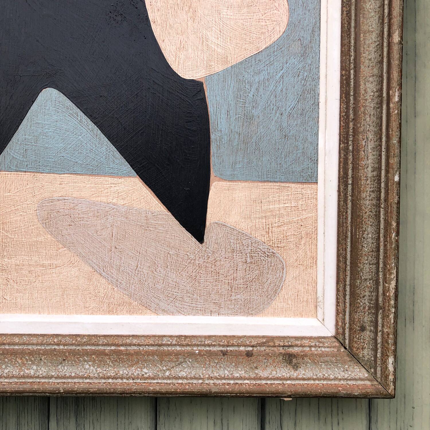 Abstract painting on wood panel