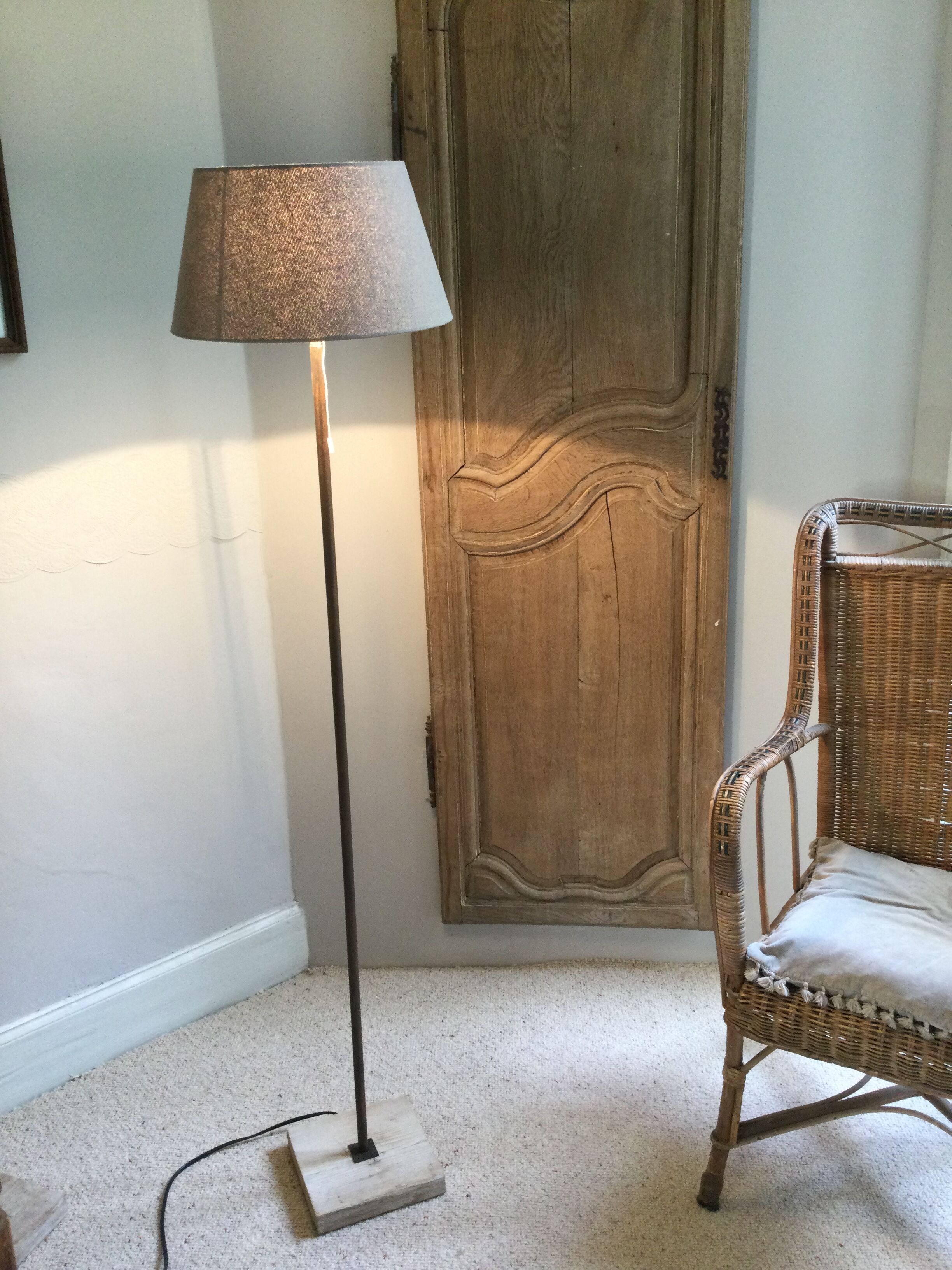 Wooden floor lamp