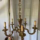 Louis XVI chandelier, 20th century, in solid gilded bronze