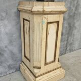 Antique church column on wooden base 135 cm high