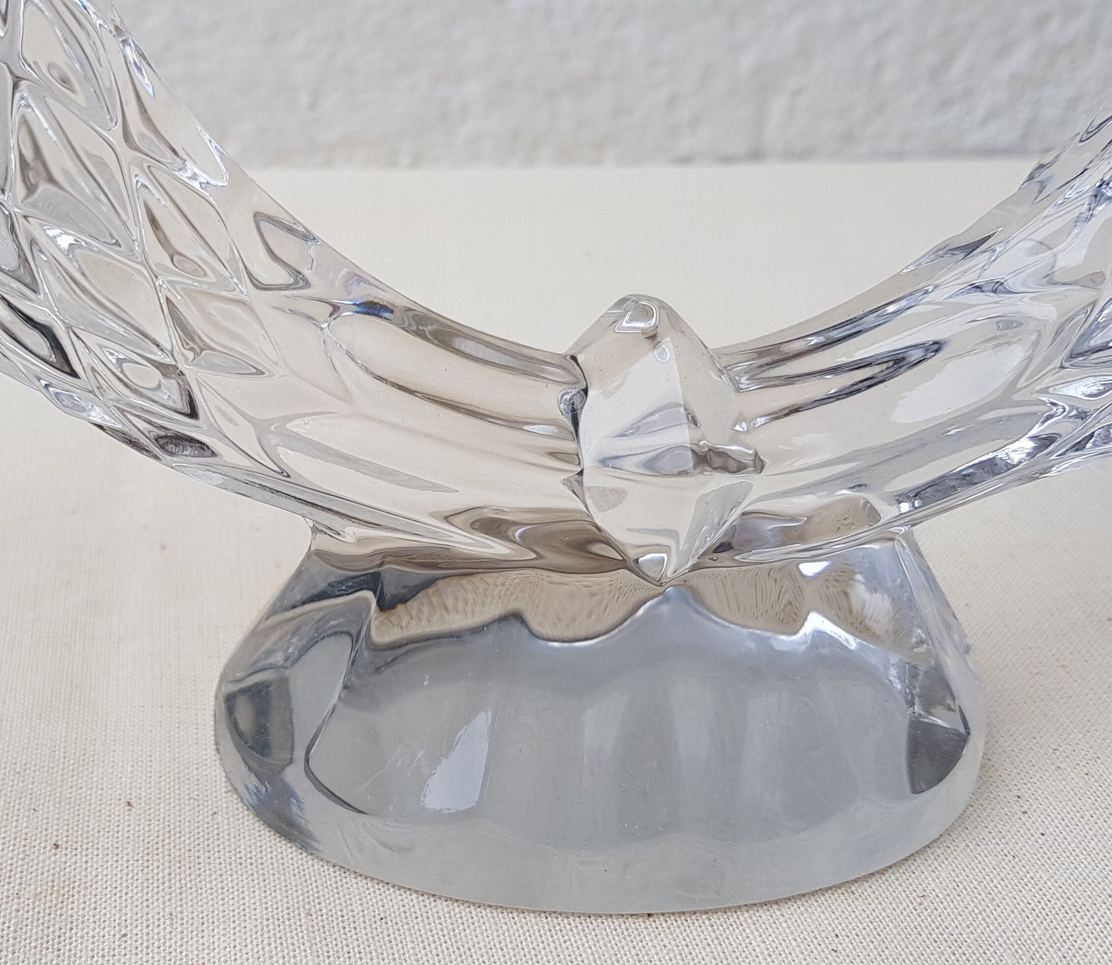 70s chiseled crystal chandelier duo