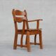 Dutch solid oak mid-century armchair