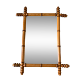 Barber mirror blond wood style bamboo 50s