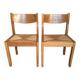 Regain - Paire de chaises en orme et assise en paille