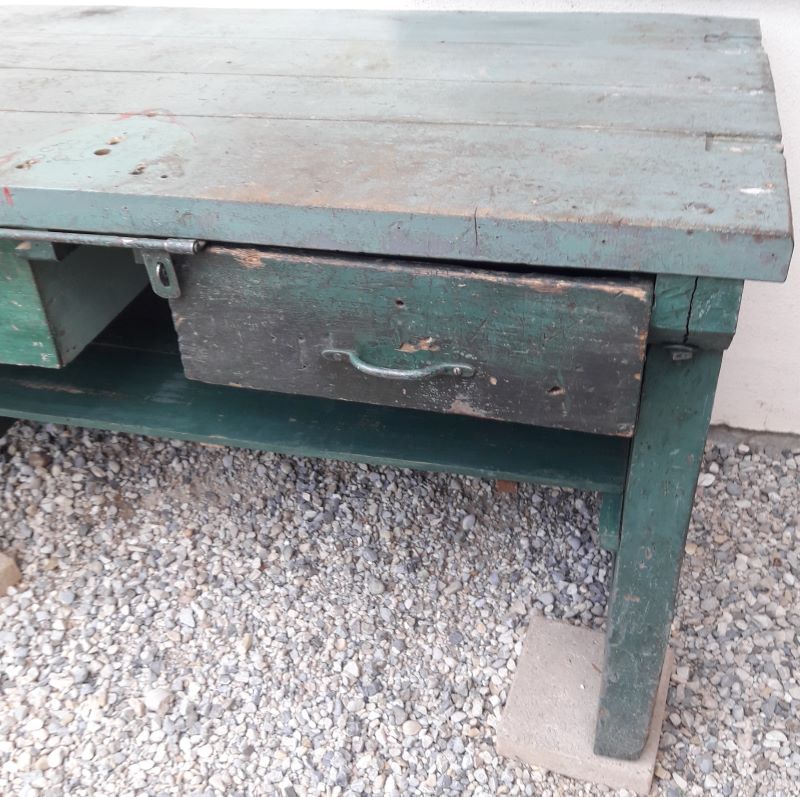 Établi industriel d'atelier 4m ancien