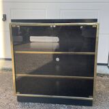 Vintage black and gold TV cabinet from the 70s/80s