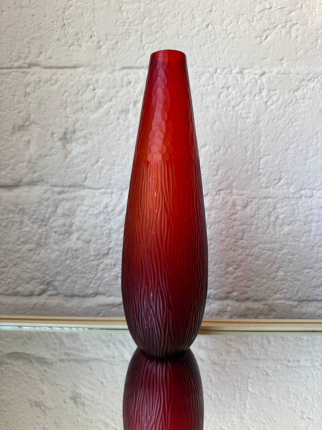Art Deco style red glass vase