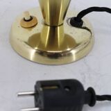 1930s Bauhaus Brass Finish "Mushroom" Table Lamp, Czechoslovakia