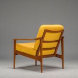 Chaise longue danoise du milieu du siècle en teck attribuée à Ib Kofod-Larsen, années 1960
