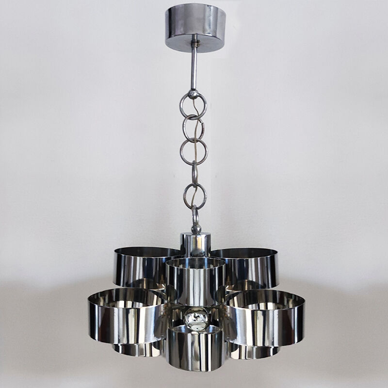 1960s Gorgeous Space Age Pendant Lamp by Sciolari. Made in Italy