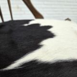 1960s, Danish high-backed armchair, reupholstered, furniture cowhide, oak.