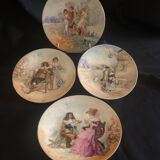 Assiettes décoratives, 3 BCie (Bernardaud) 1 PL, porcelaine, Limoges, lot de 4