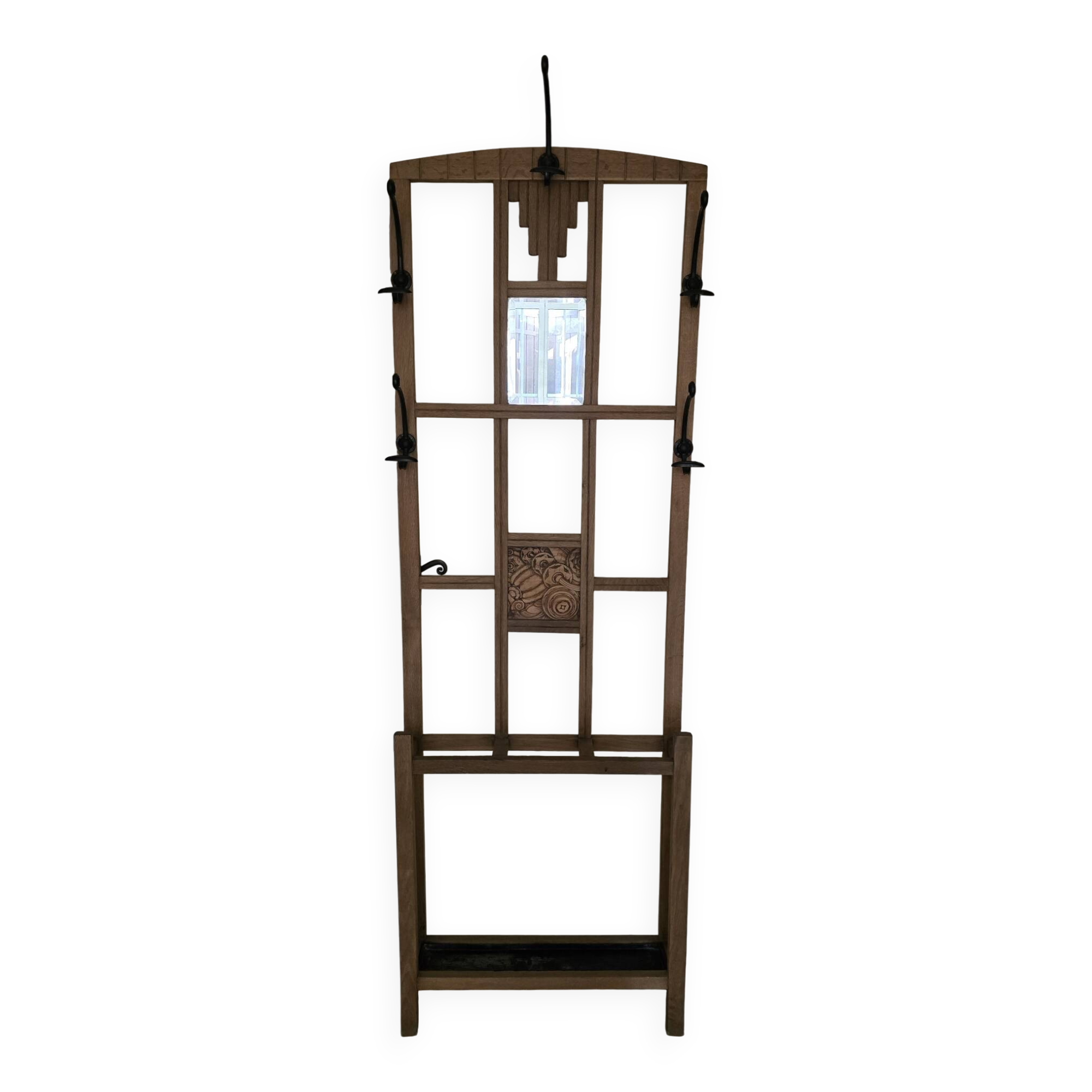 Art Deco wardrobe fully restored in raw wood.