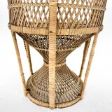 Vintage bohemian peacock wicker chair