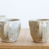 Set of 6 signed pyrite stoneware cups