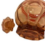 Art Deco, round smoked glass carafe with red edging circa 1930