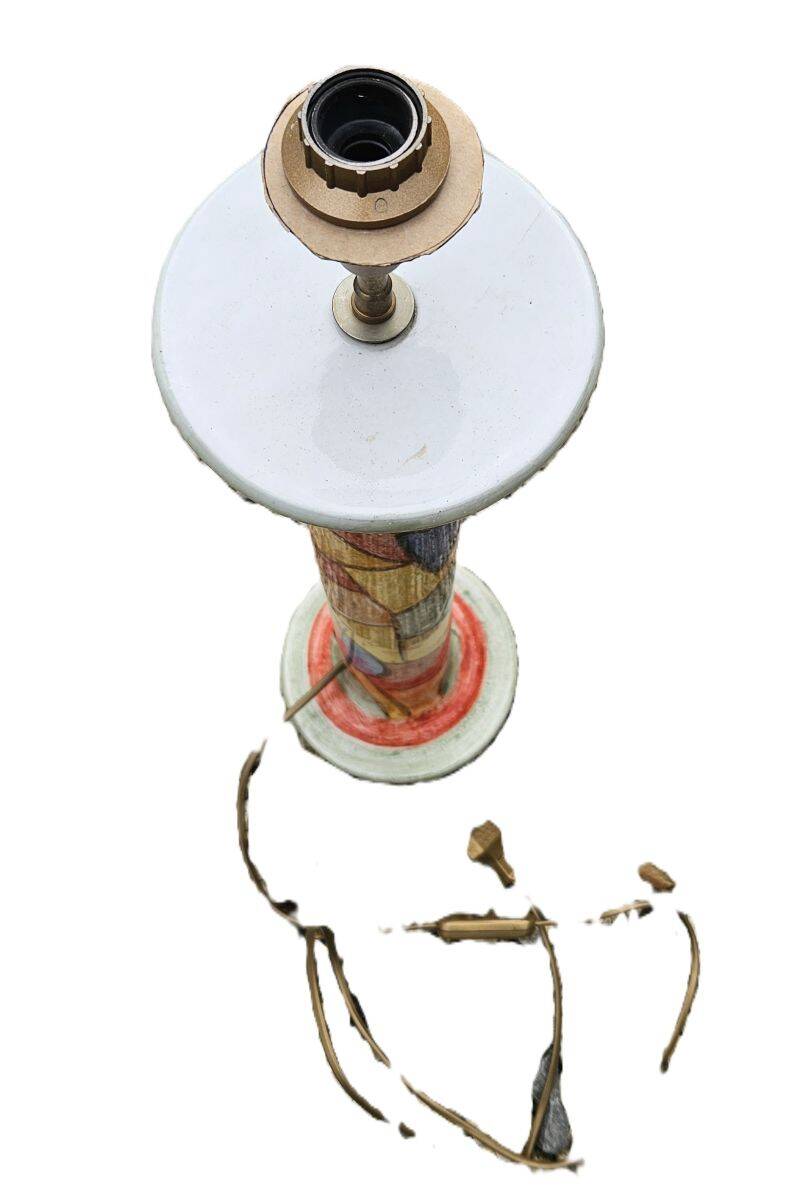 Large Harlequin Lamp Base Signed Jean-Claude Monange