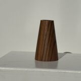 Conical circular candle holder in solid teak H10 D6