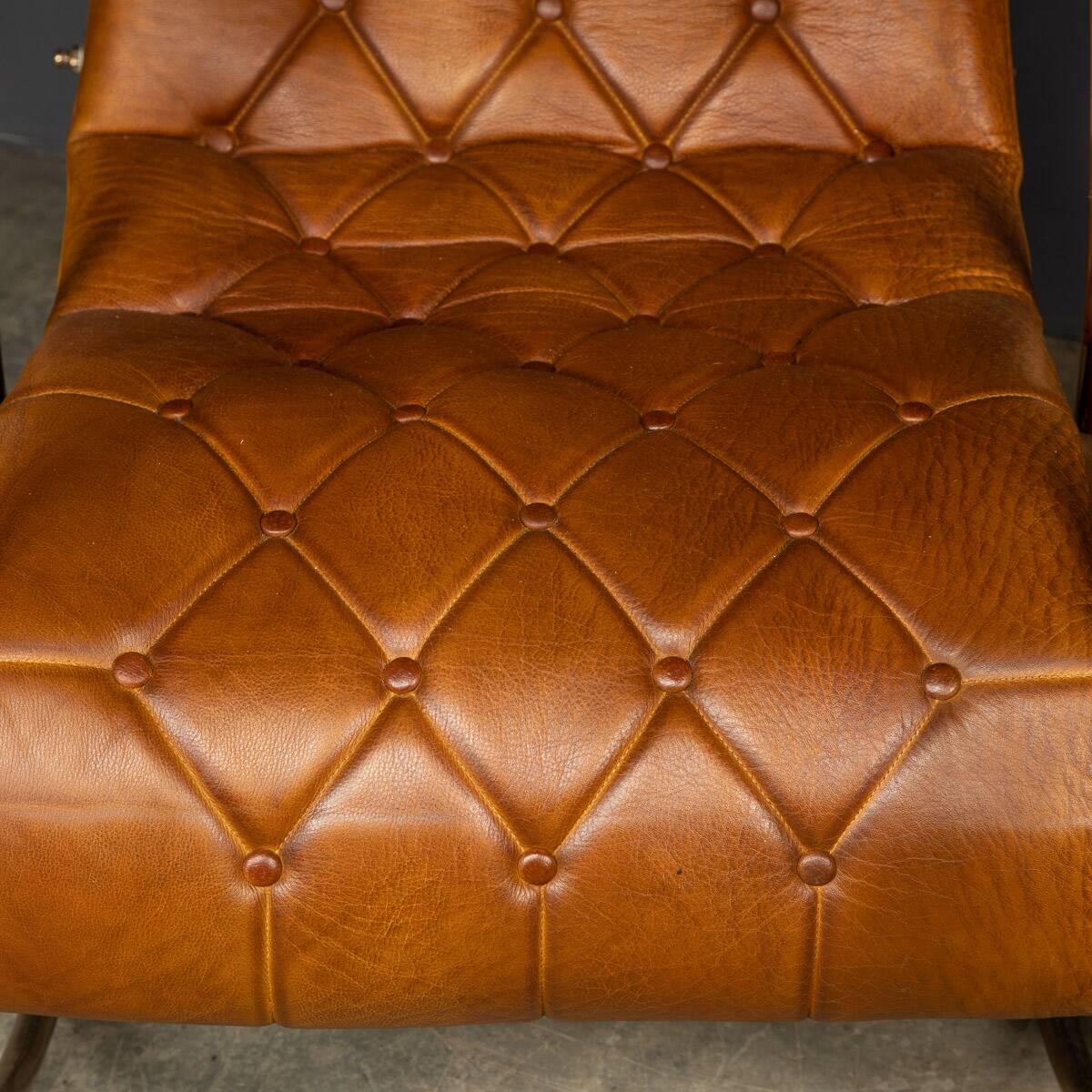 Mid 20thc british made pair of leather rocking chairs c.1950
