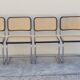 Série de 4 chaises Marcel Breuer modèle B32 signé Italy
