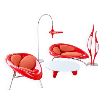Vintage 1980s living room set in the style of gorgio gurioli / quaia.