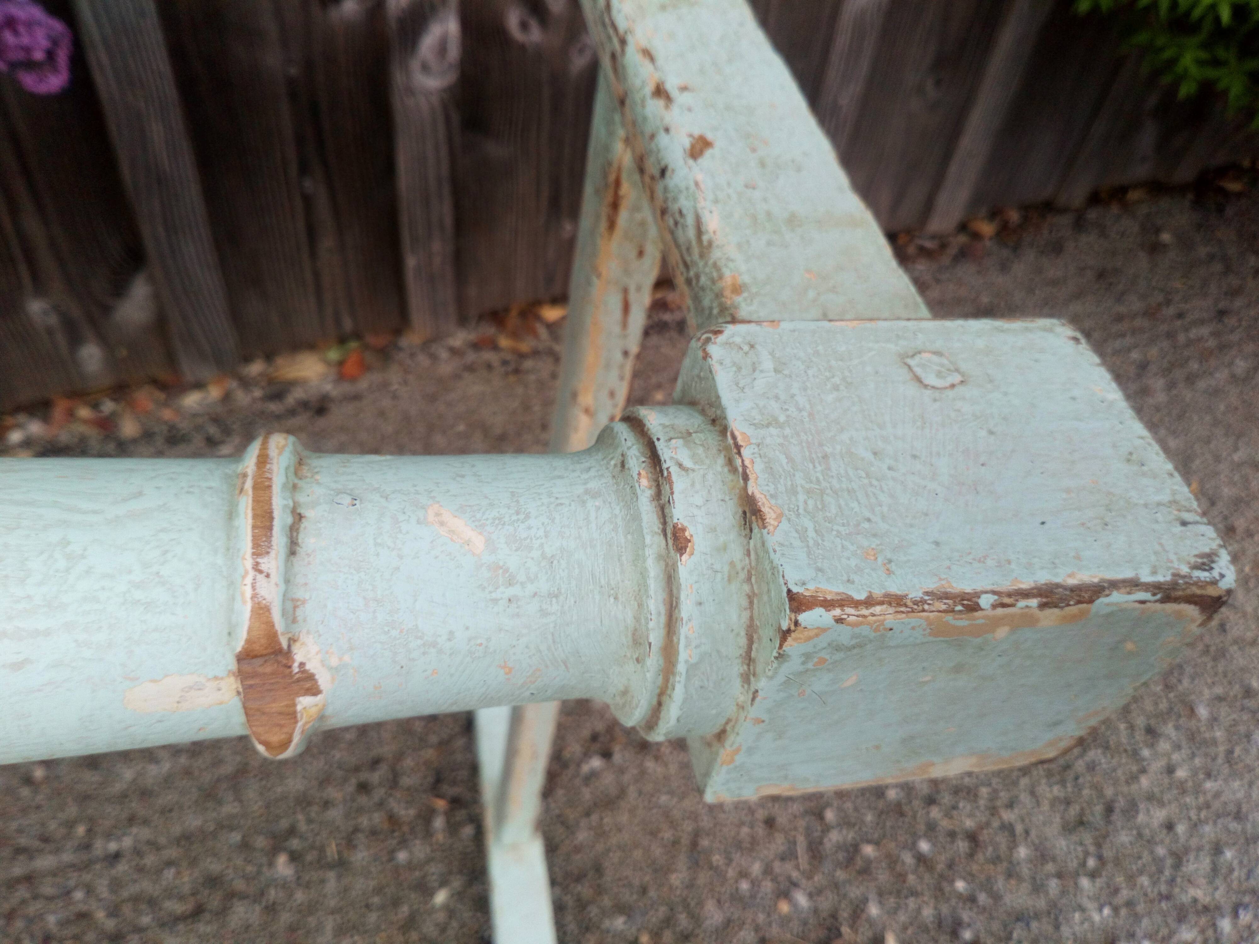 Old patinated table turned wood