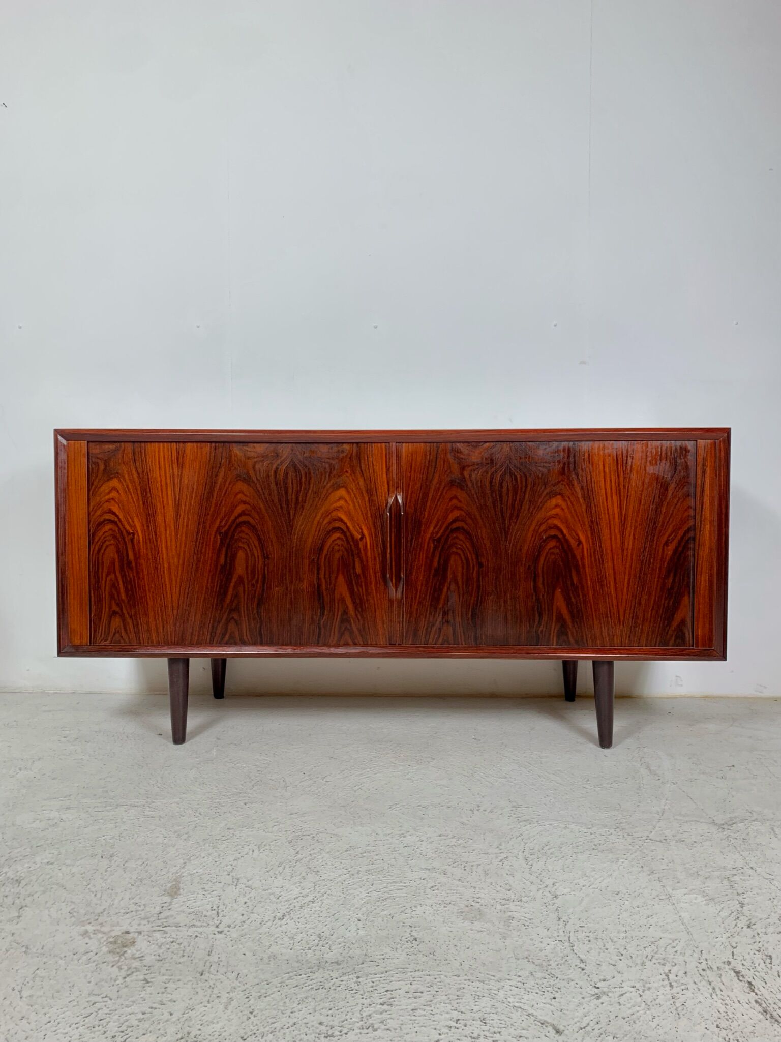 Danish palisander tambour sideboard by Arne Vodder