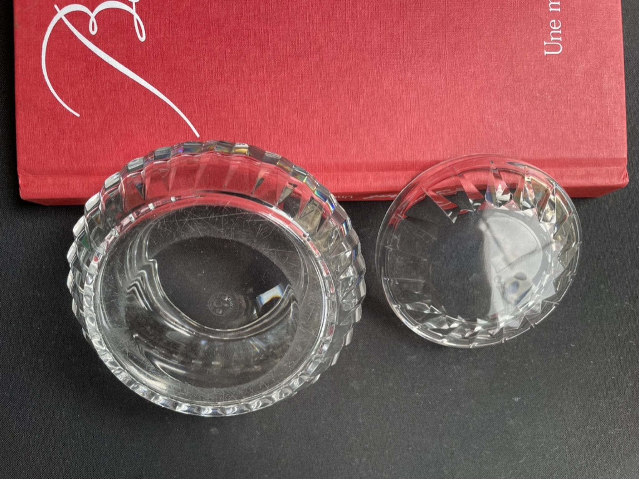 Bonbonnière ou boîte à coton Baccarat modèle Monique - Art déco