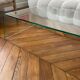 Vintage coffee table in curved corrugated tempered glass minimalist design