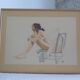 Watercolour painting on paper – seated woman