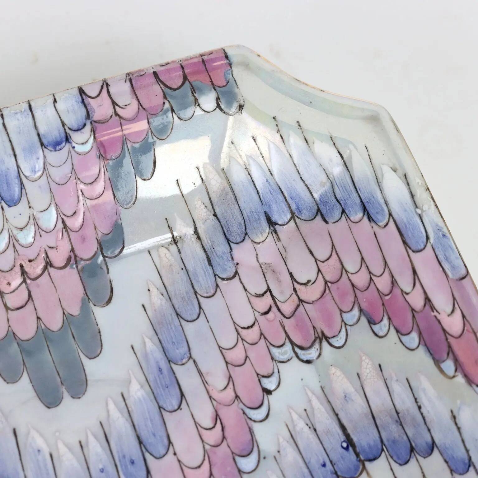 Vintage plate from the 1990s, ceramic decorative objects.