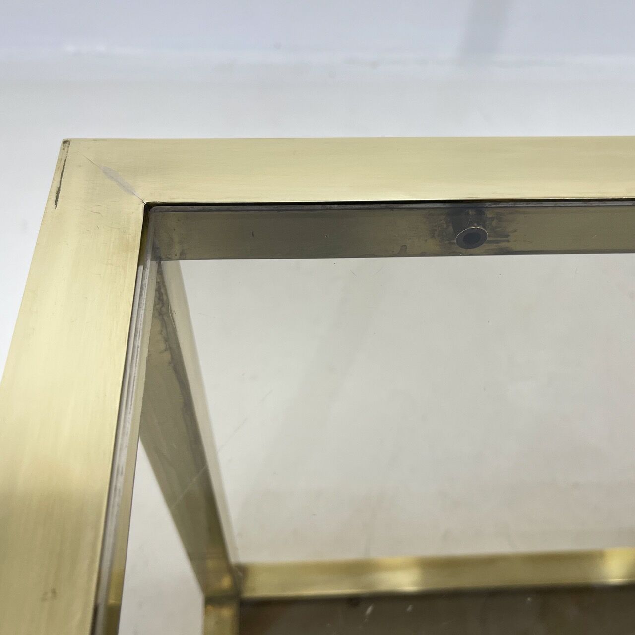 Italian Mid-Century Brass and Smoked Glass Table, 1970's