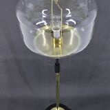 1970s Pair of Glass Brass Floor Lamps by Kamenicky Senov , Czechoslovakia