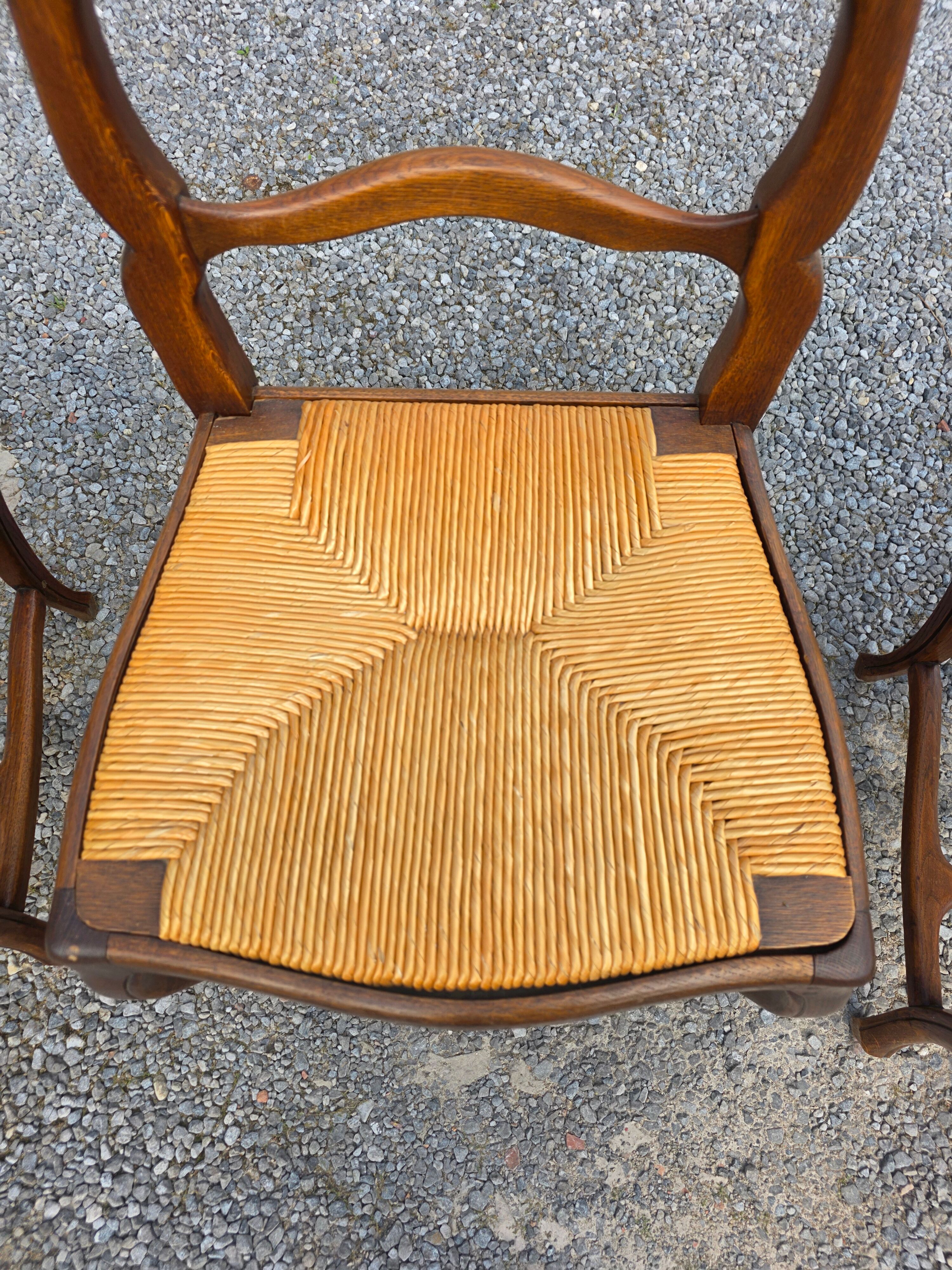 4 Louis XV style chairs in solid oak