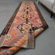 1970s Turkish Oushak Handmade Wool Cotton Orange Runner Rug 90x400