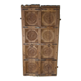 Old brown wooden door