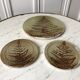 Ceramic trifle and coaster set / stoneware pottery signed 70s