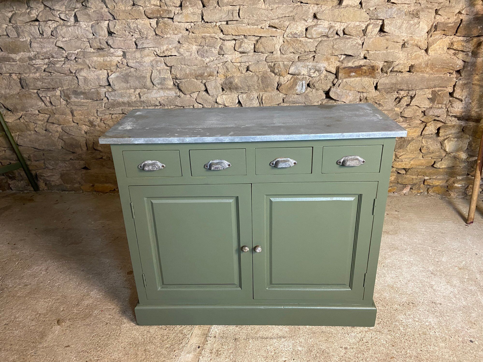 Green sideboard 4 drawers