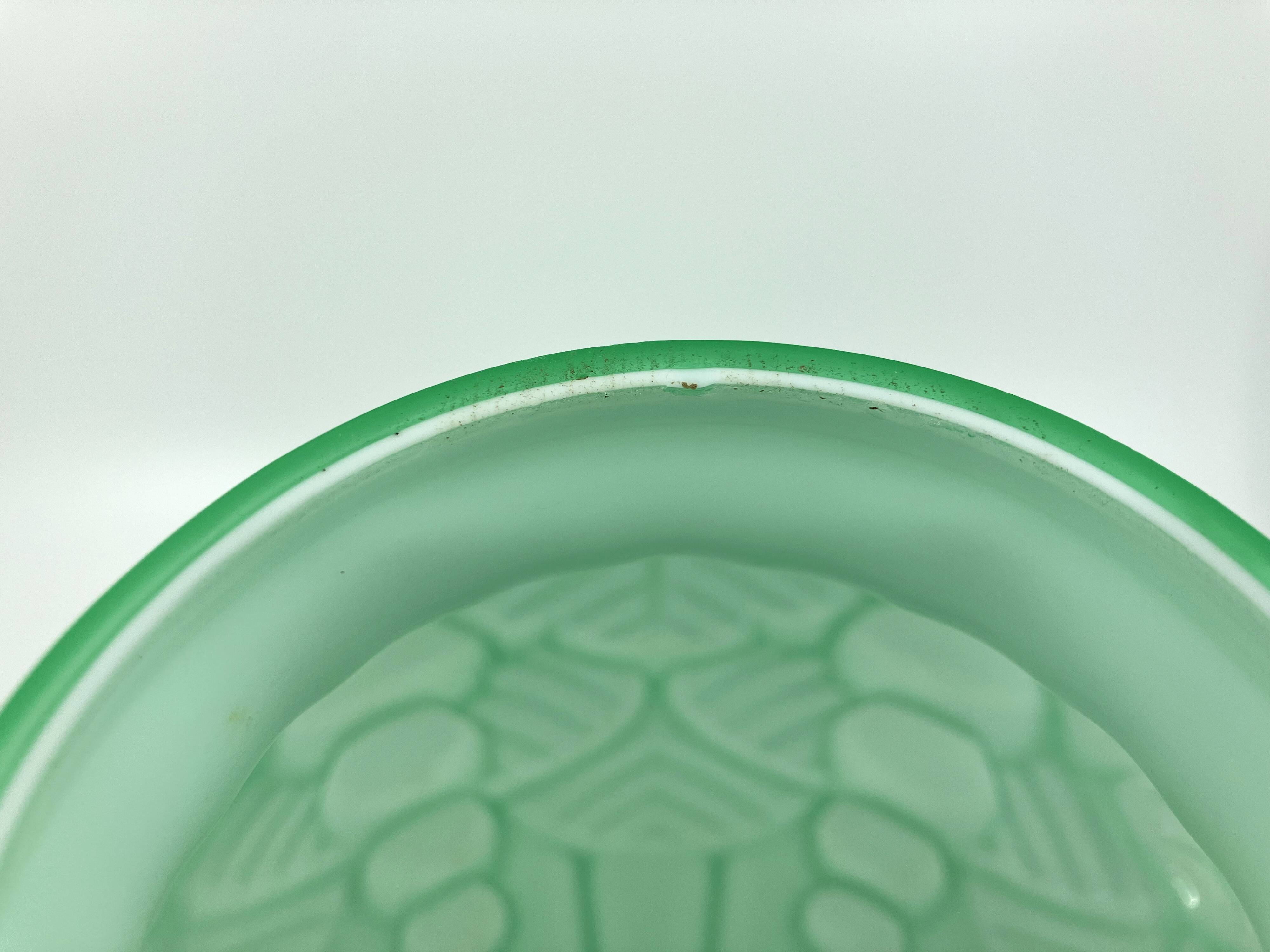 2 Art Deco vases in green opaline • Circa 1920/30