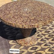 Round table in glazed ceramic mosaic – conical central base