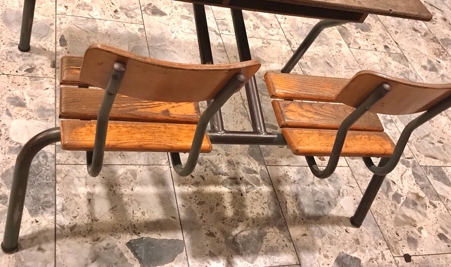 Vintage double school desk