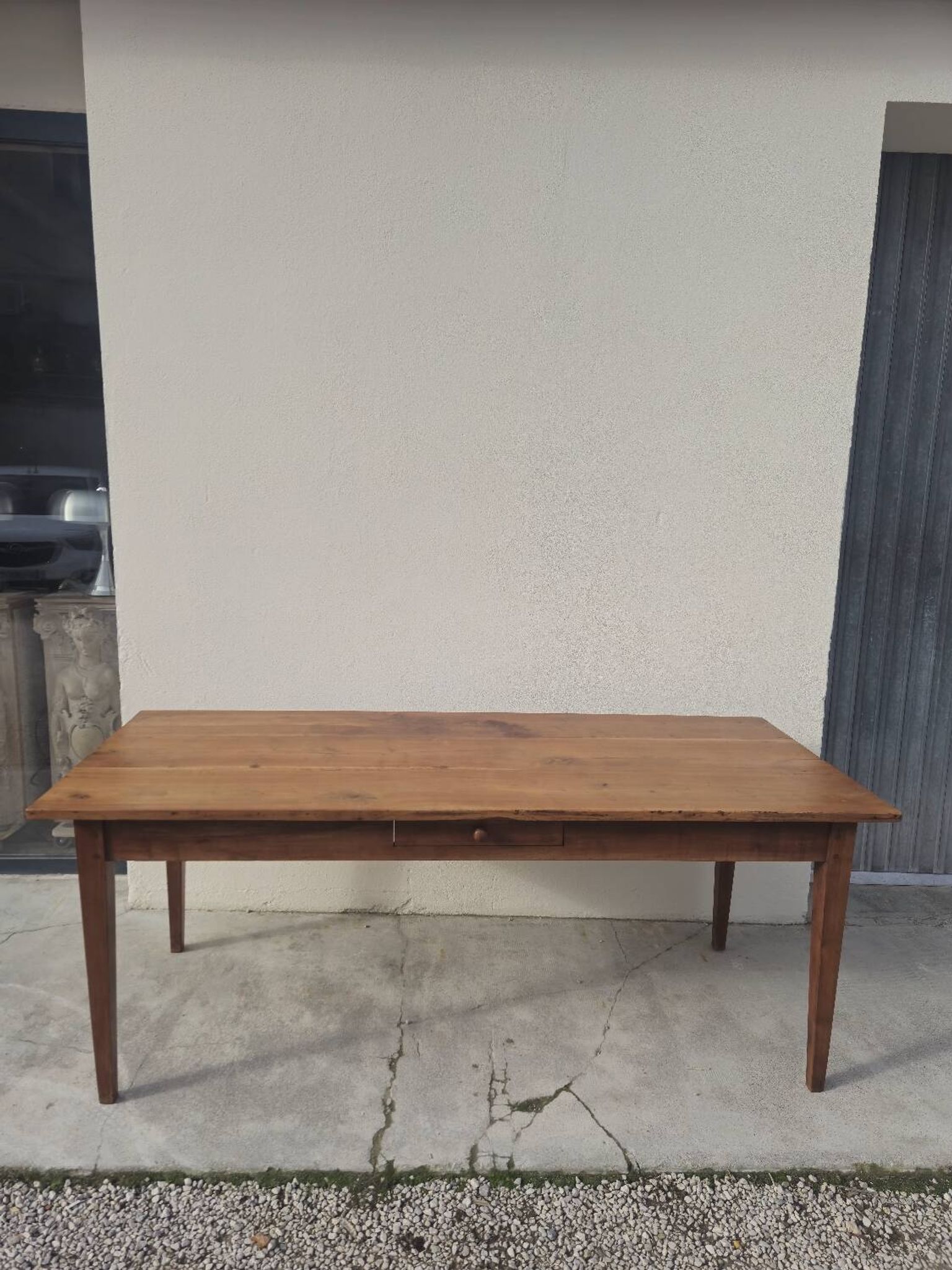 Table de Ferme rustique en merisier massif 19éme - 1m91.5
