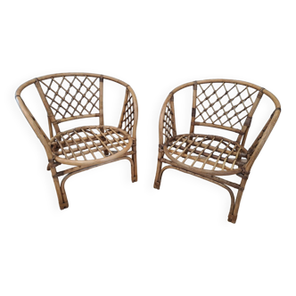 Rattan armchairs