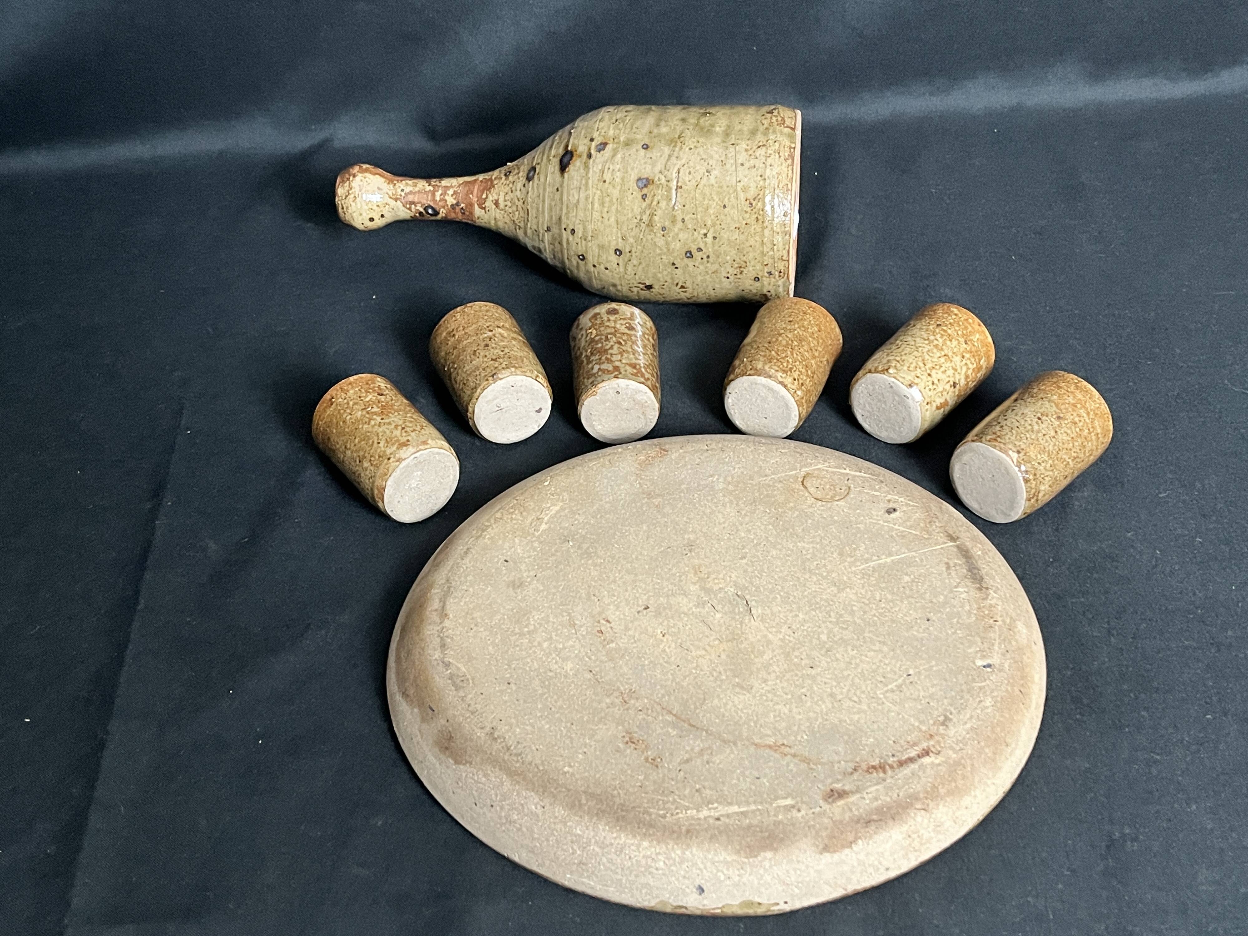 Stoneware pottery service from La Monnaie signed Prud'homme, 20th century