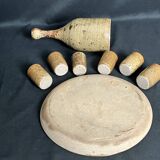 Stoneware pottery service from La Monnaie signed Prud'homme, 20th century