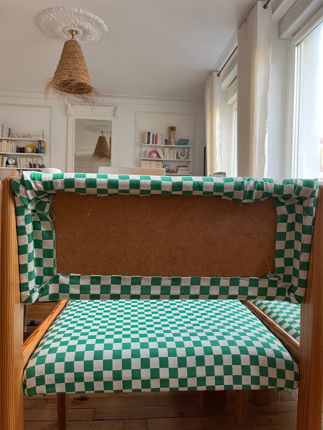 Vintage pine corner bench dining area