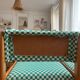 Vintage pine corner bench dining area