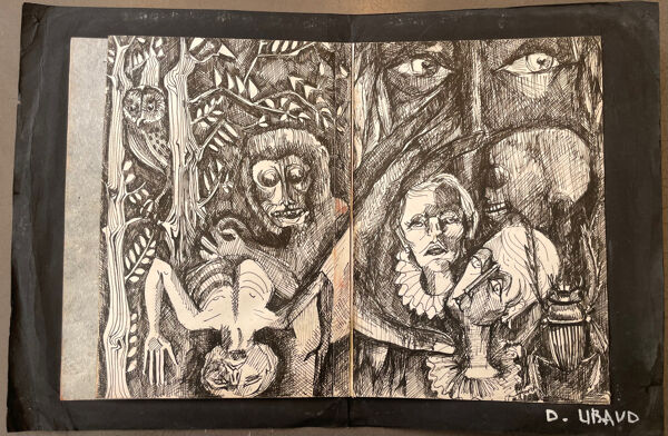 Tableau étude de couverture de livre E.Poe XXe